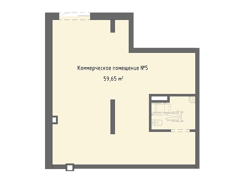 Планировка Помещение, 59.65&nbsp;м²