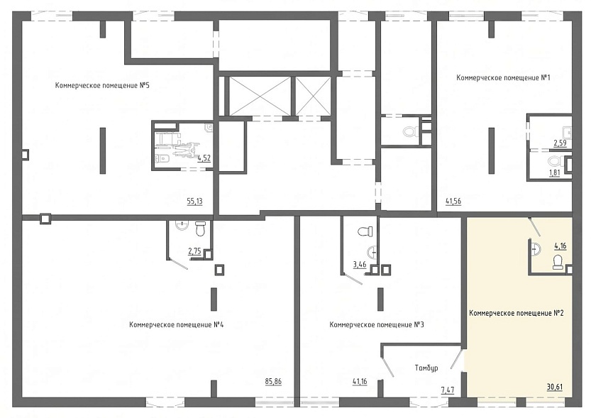 Планировка на этаже Помещение, 30.61&nbsp;м²