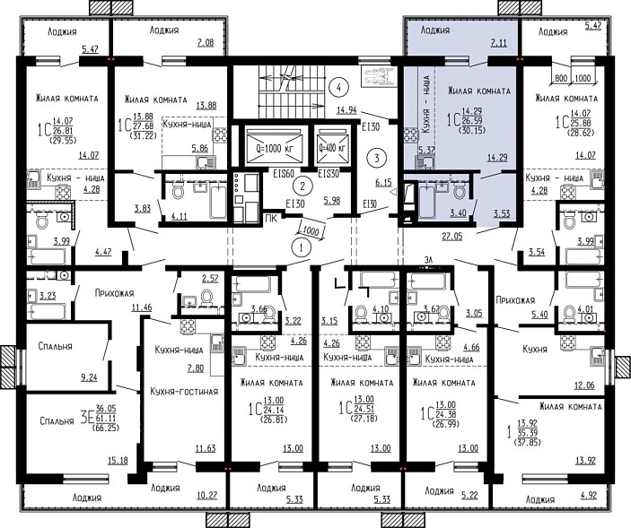 Планировка на этаже Квартира, 30,15&nbsp;м²