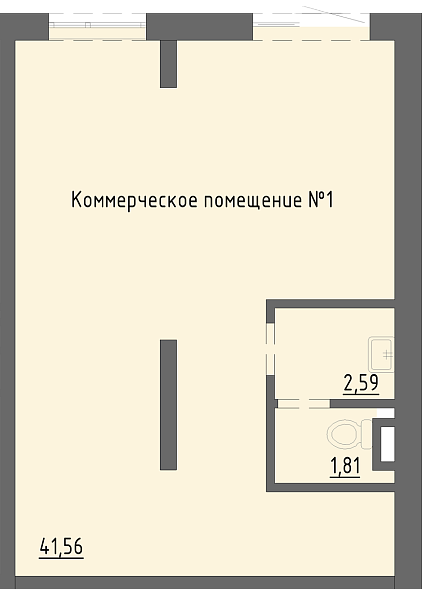 Планировка Помещение, 41.56&nbsp;м²