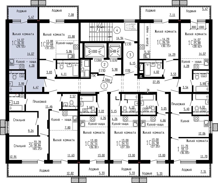 Планировка на этаже Квартира, 29,55&nbsp;м²
