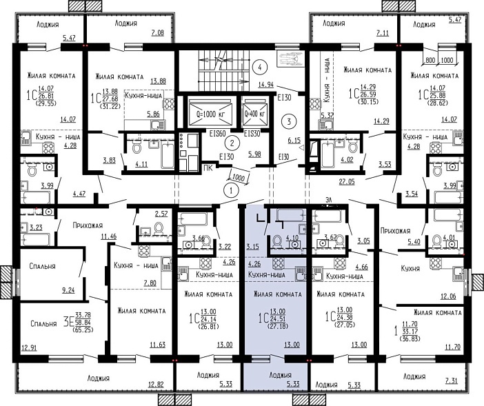 Планировка на этаже Квартира, 27,18&nbsp;м²