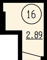 Кладовая, 2,63&nbsp;м²