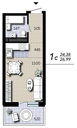 Квартира, 26,99&nbsp;м²