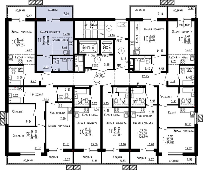 Планировка на этаже Квартира, 31,22&nbsp;м²