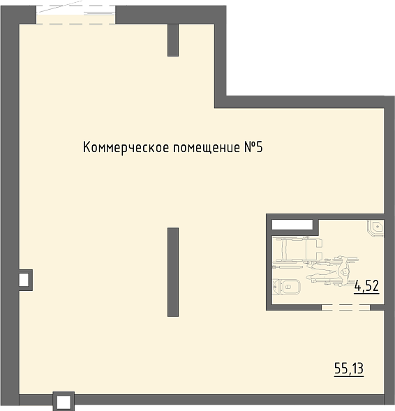 Планировка Помещение, 55.13&nbsp;м²