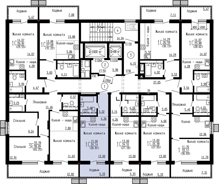 Планировка на этаже Квартира, 26,81&nbsp;м²