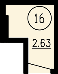 Кладовая, 2,63&nbsp;м²