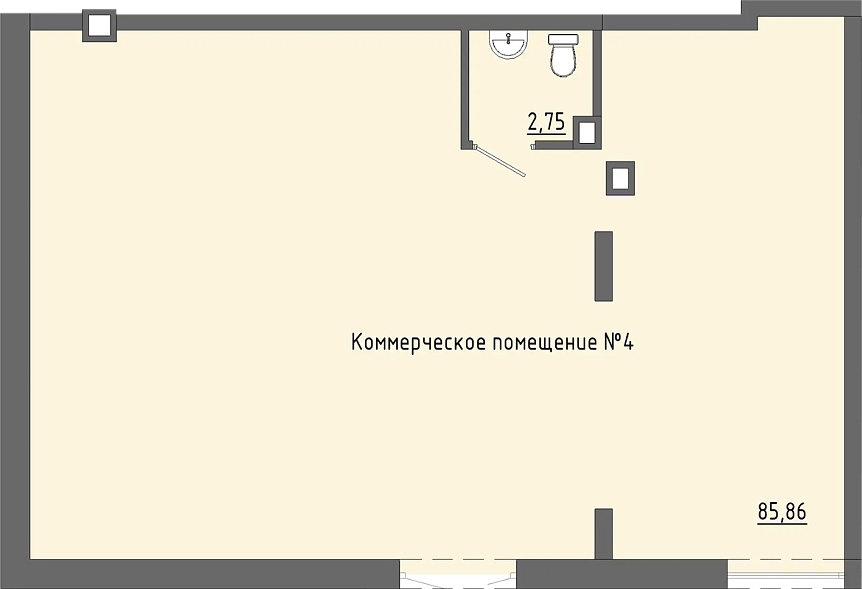 Планировка Помещение, 85.86&nbsp;м²