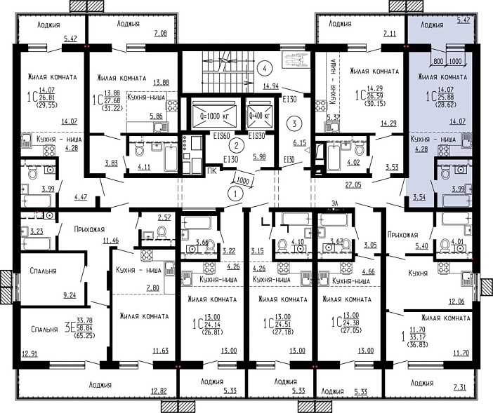 Планировка на этаже Квартира, 28,62&nbsp;м²